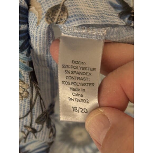 Avenue Light Blue Womens Shirt Skirt 18/20 Pre-Owned - Picture 12 of 16